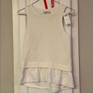 NWT 13/14 girls sweater tank in white